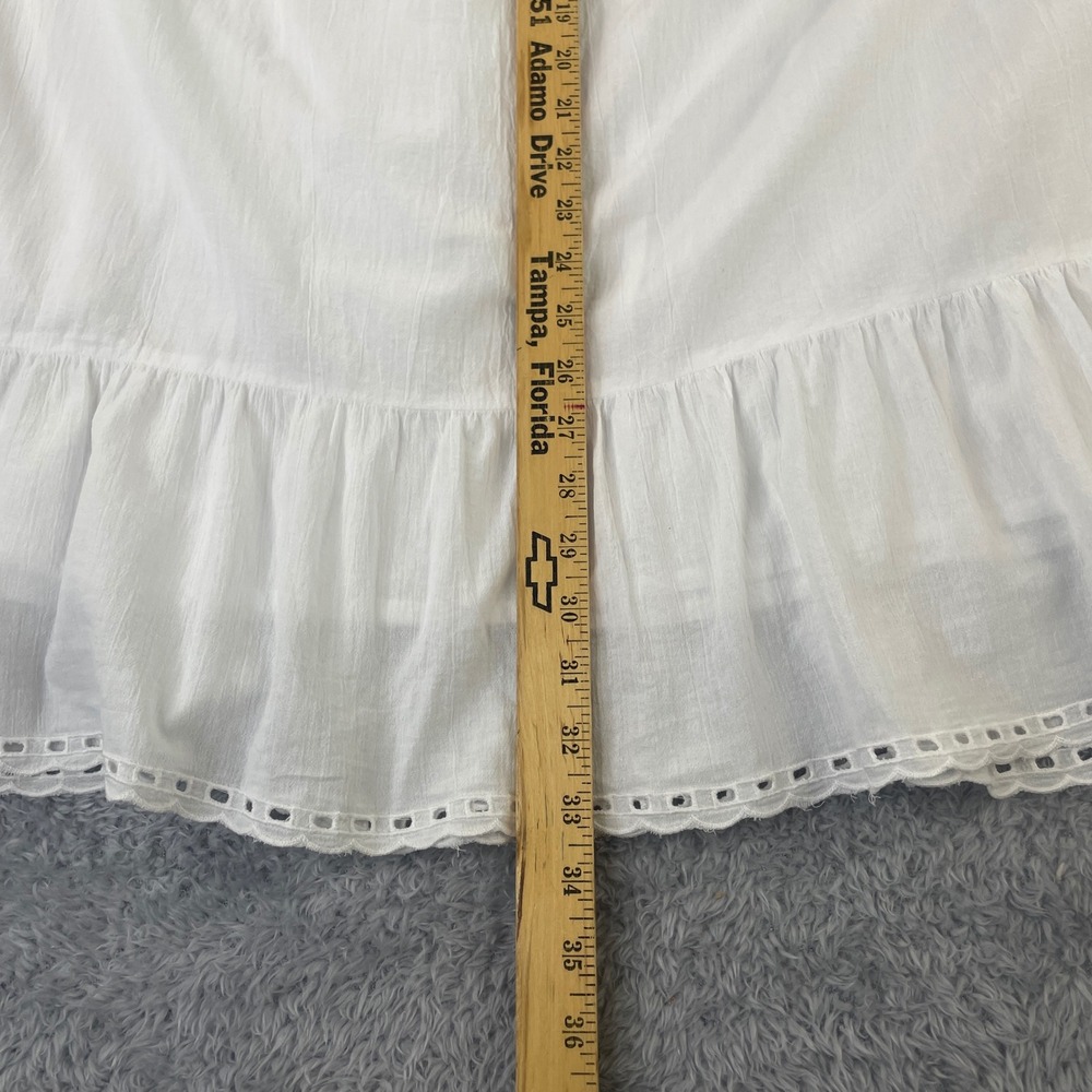 Old Navy Babydoll Dress Womens Large White Prairie Peasant Cottagecore Boho Chic - Picture 12 of 12